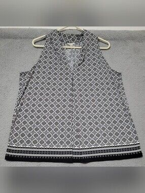 Max Studio Women's Sleeveless Black & White Shirt Large